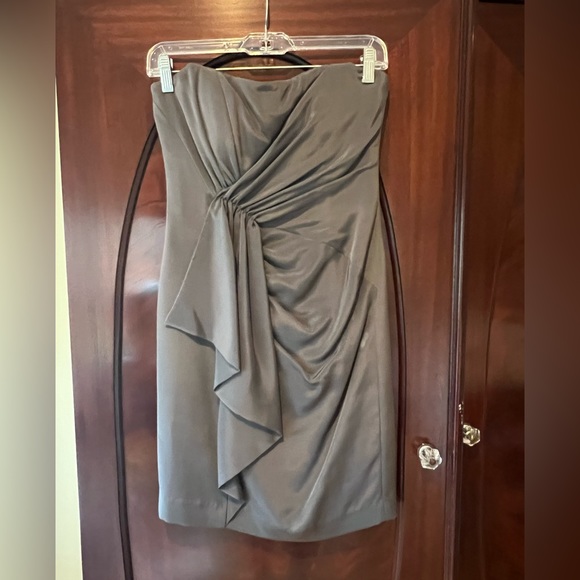 Nikole Miller charcoal grey silk cocktail dress - Picture 1 of 7